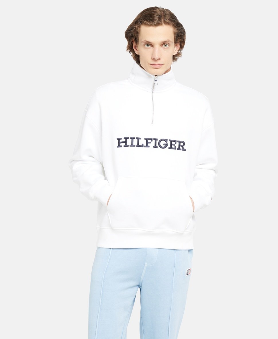 Th-Quarter Zipper White