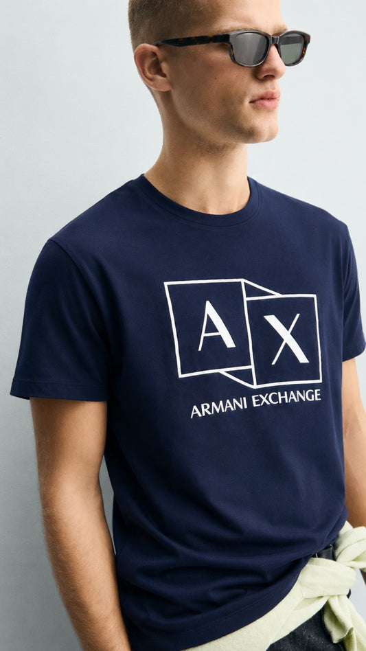 A-Monochrome Graphic Tee Blue