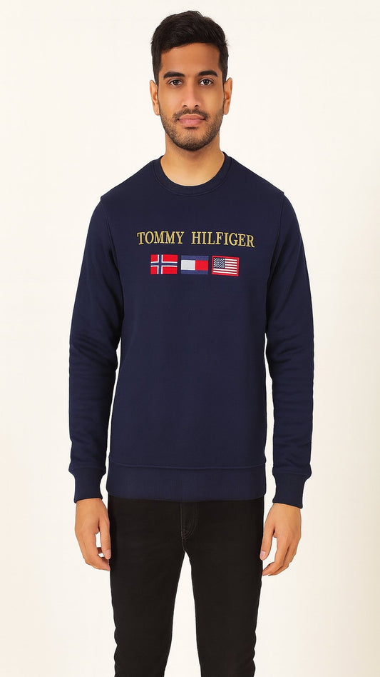 T-3 Embroidered Sweatshirt Blue