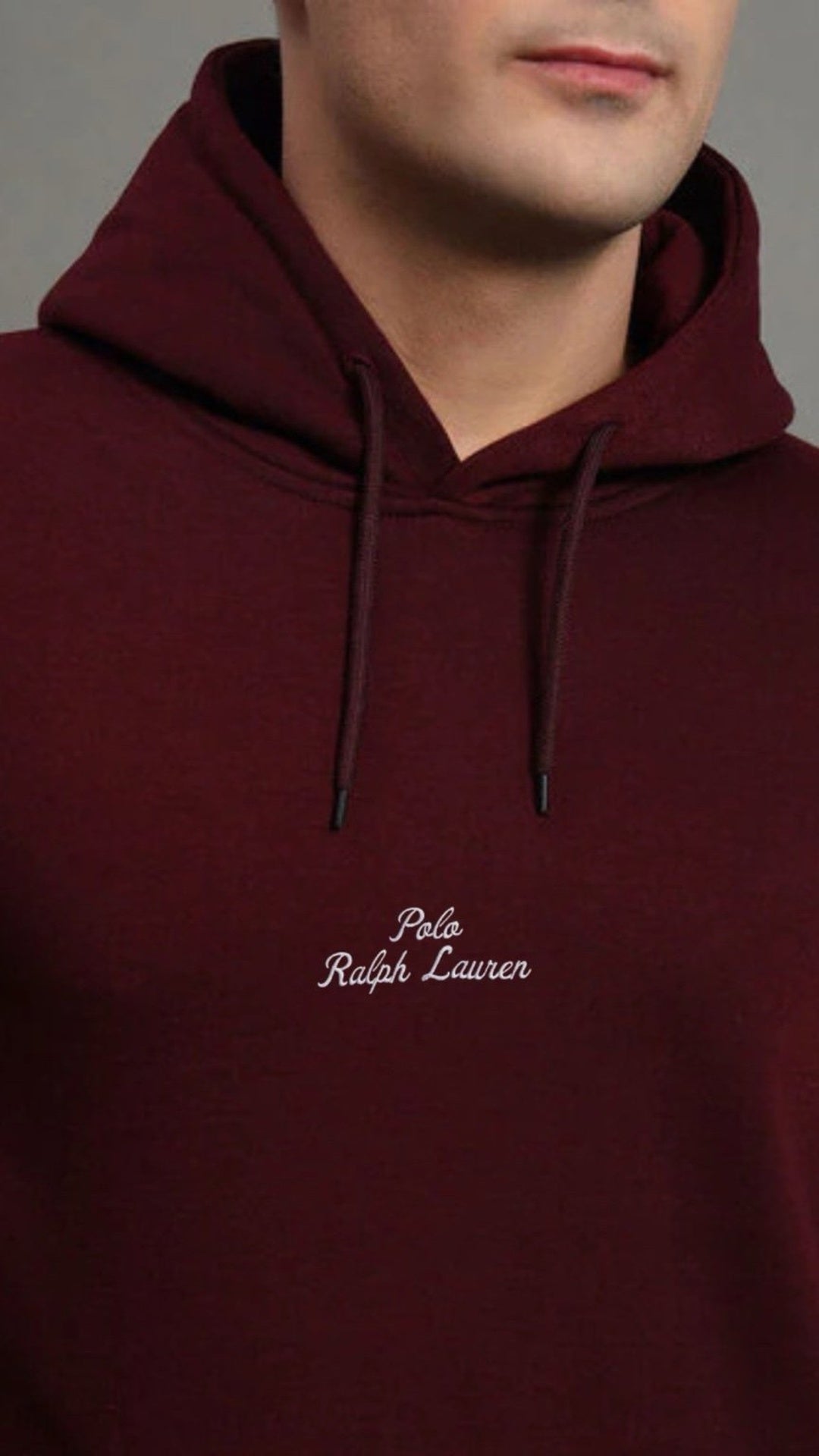 P-Basic Embroidered Hoodie Mahroon