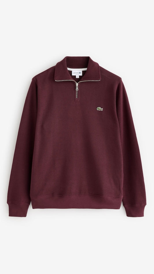 Maroon sweatshirt with a brand logo on a white background