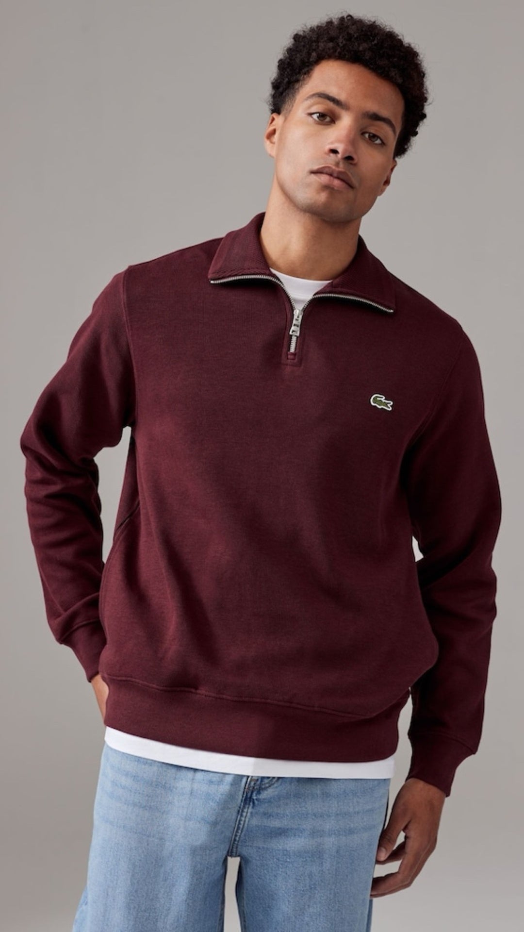 L-Quarter Zipper Mahroon