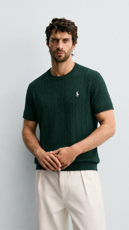 P-Cable Knit T Shirt Green