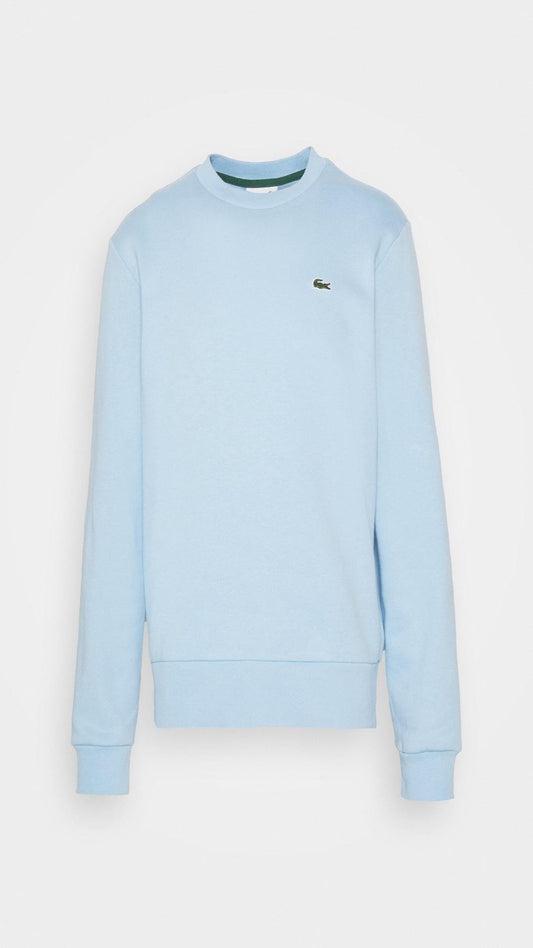 Light blue sweatshirt with a brand logo on a white background