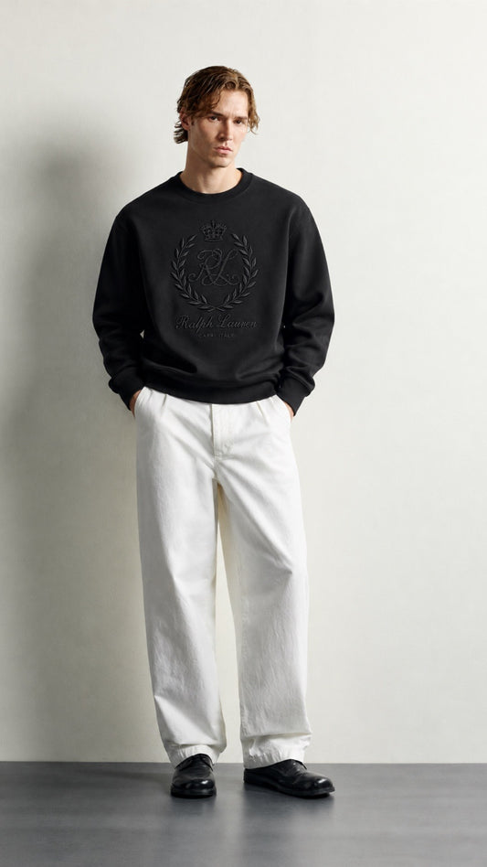 RL-Regular Fit Embroidered Sweatshirt Black