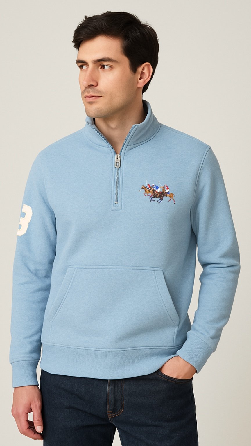Triple-P Quarter Zipper Sky Blue