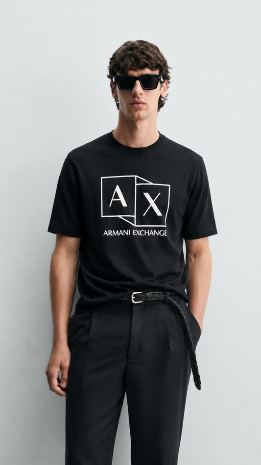 A-Monochrome Graphic Tee Black