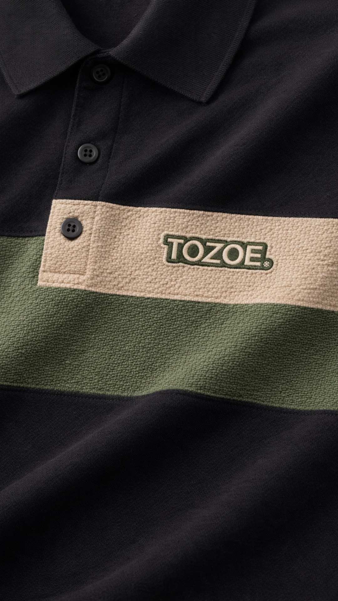 Elite Stripe Polo – Jet Black