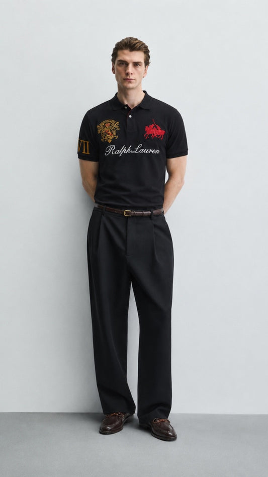 P-Polo Embroidery Shirt Black