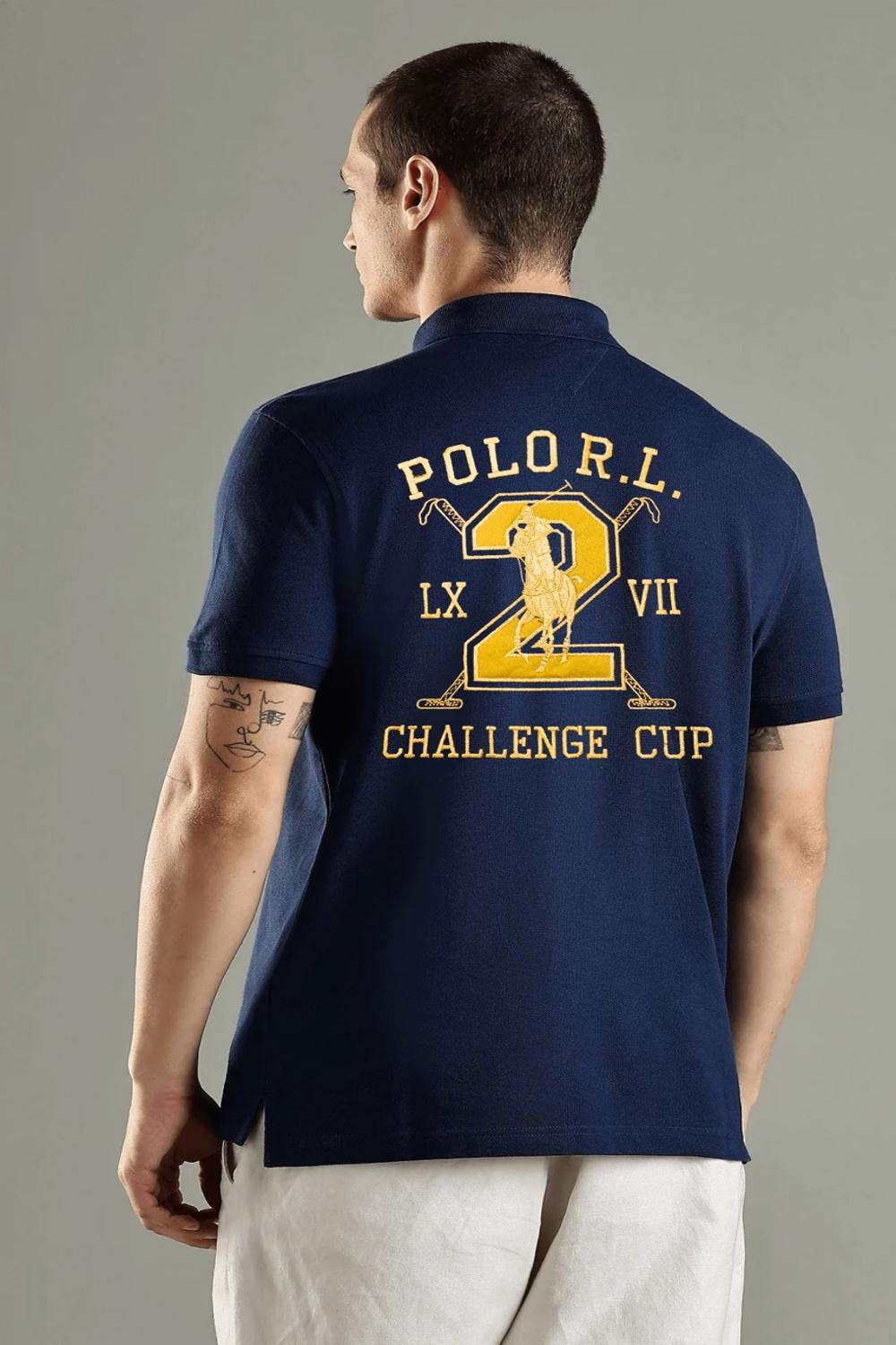 R-Limited Edition Front/Back Embroidery Polo Navy