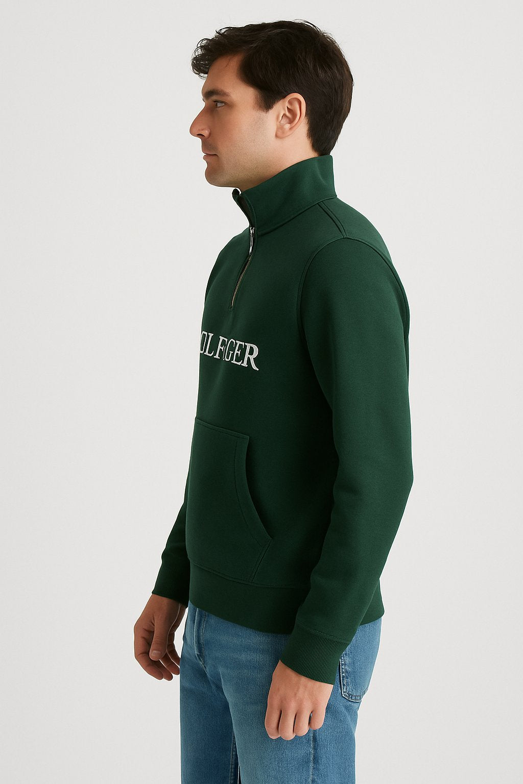 Th-Quarter Zipper Green