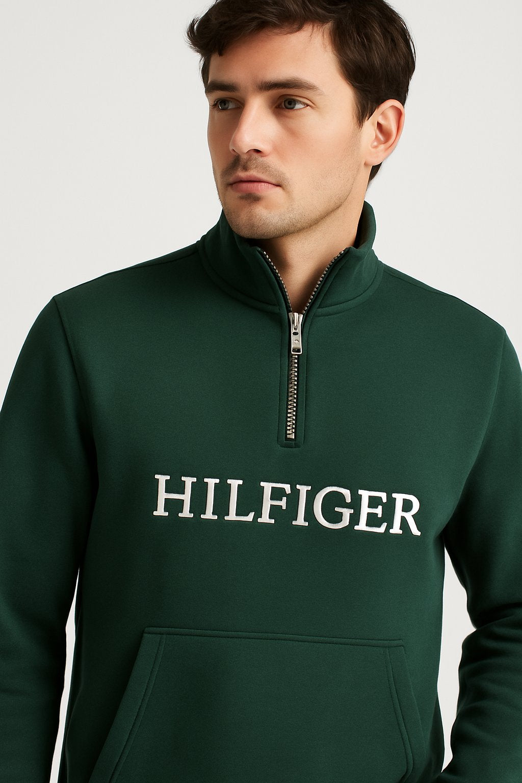 Th-Quarter Zipper Green