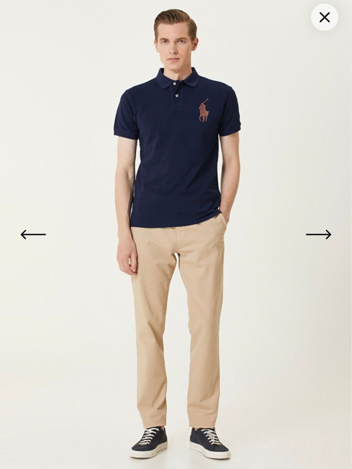R-PREMIUM LEATHER EMBROIDERY POLO BLUE