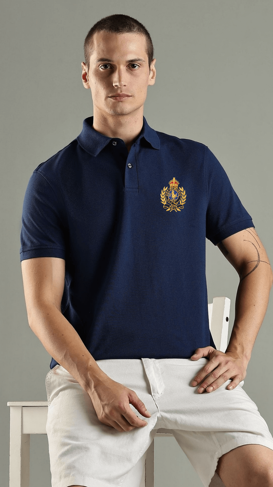 R-Limited Edition Front/Back Embroidery Polo Navy