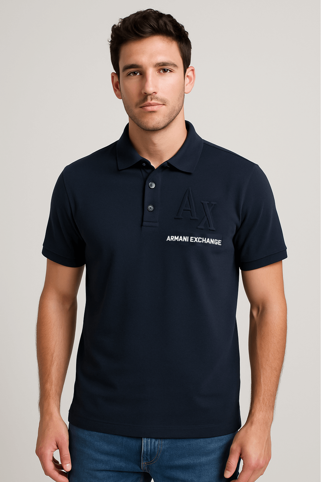 A-Embosed Polo Blue