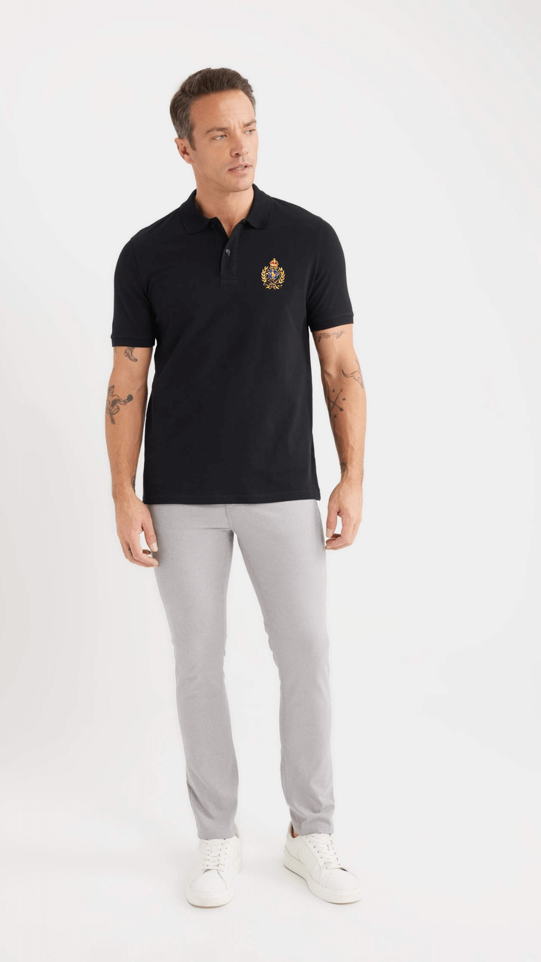 R-Limited Edition Front/Back Embroidery Polo Black