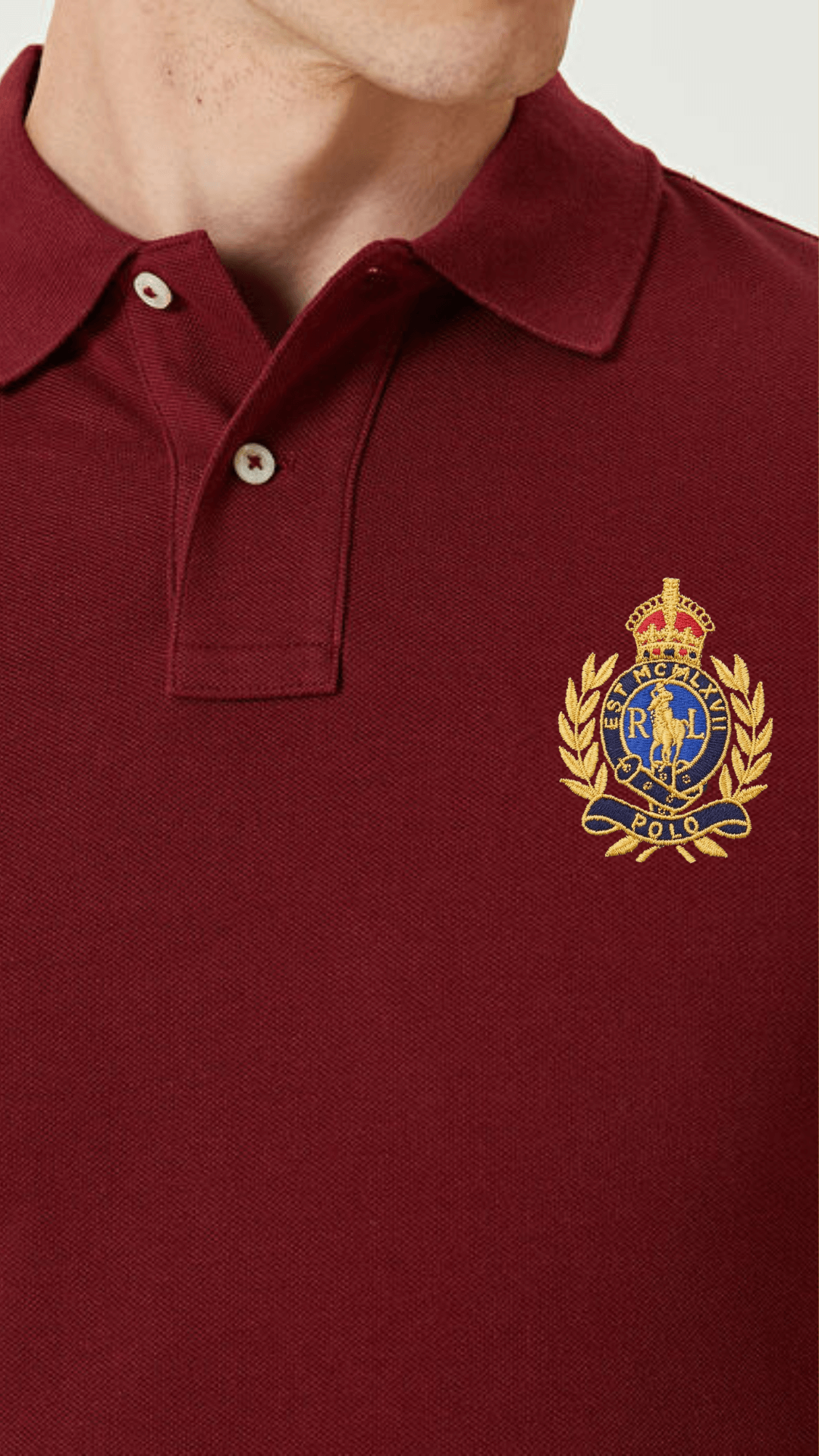R-Limited Edition Front/Back Embroidery Polo Mahroon
