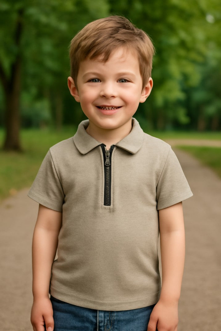 P&B Cotton ZipUp Polo Skin