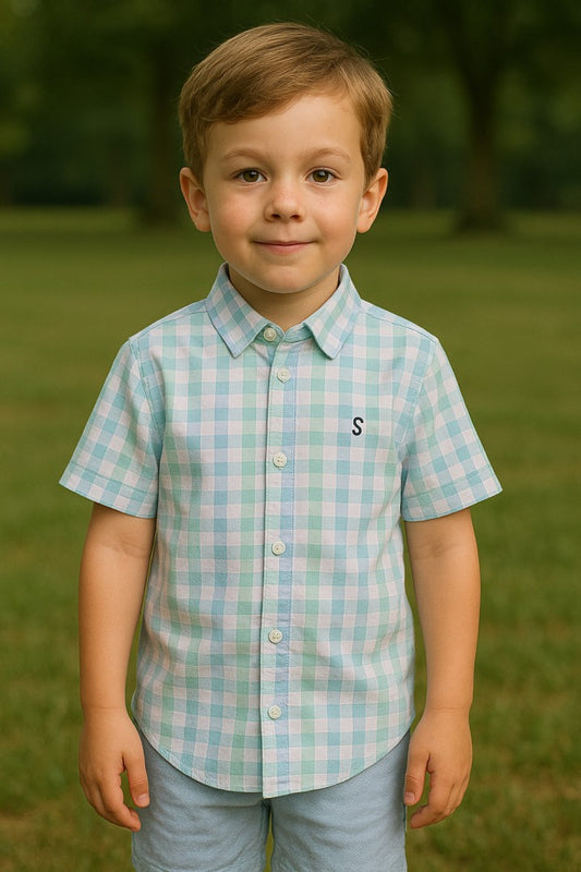 Colour Block Rainbow Casual Shirt-2
