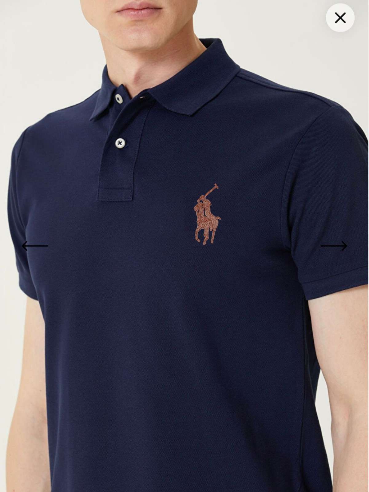 R-PREMIUM LEATHER EMBROIDERY POLO BLUE