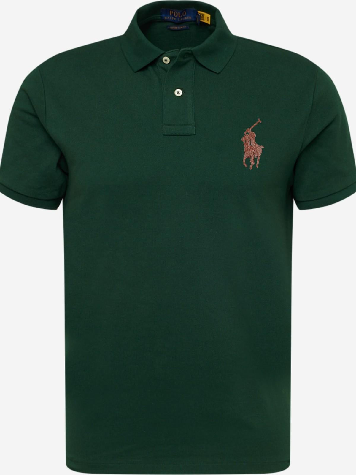 R-PREMIUM LEATHER EMBROIDERY POLO GREEN