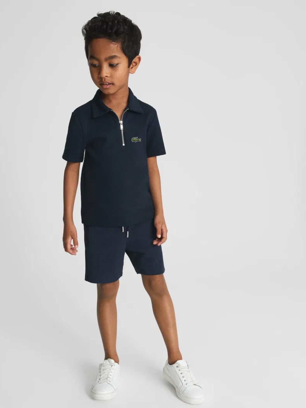 L-Premium Textured Polo Navy
