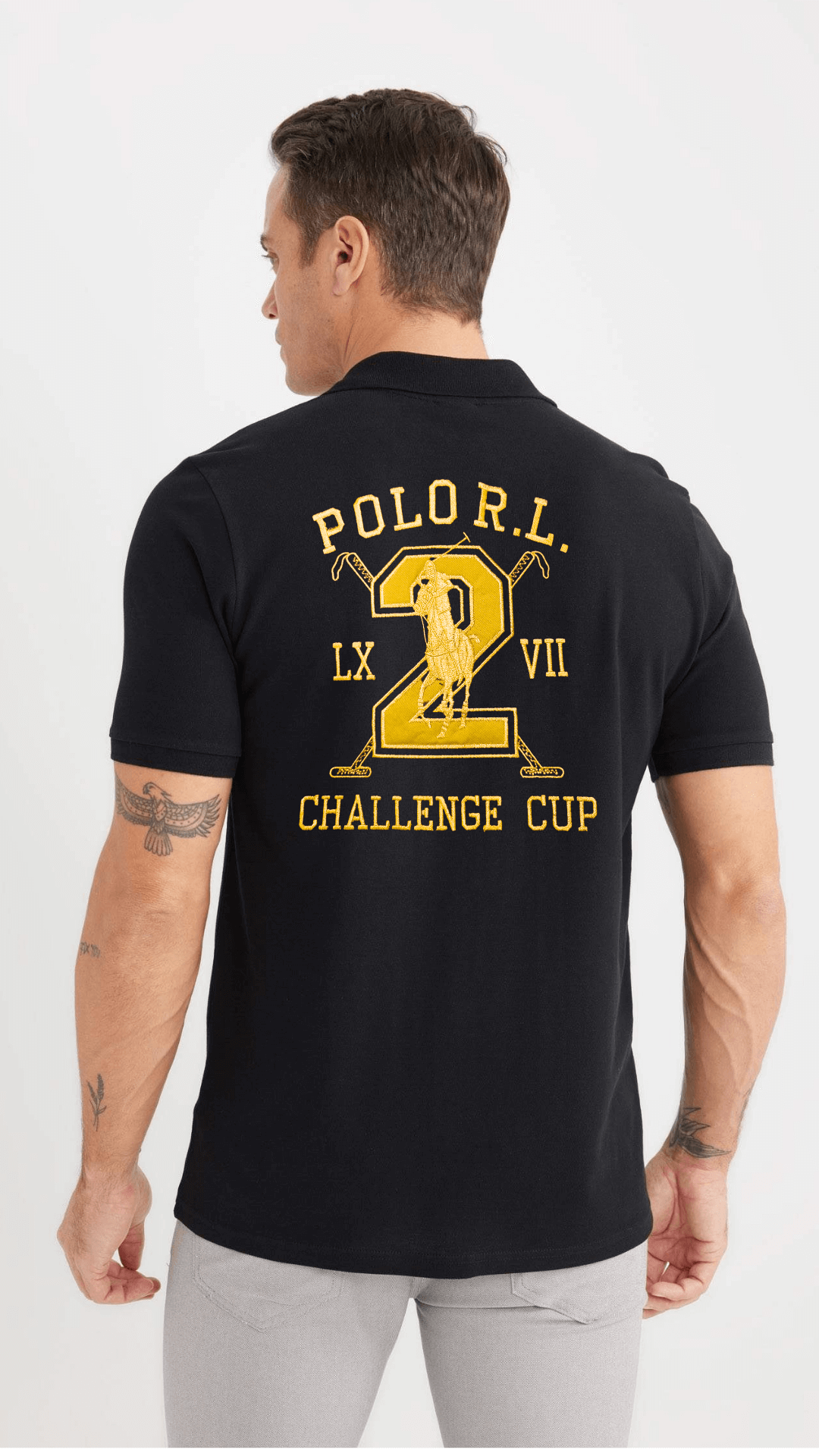 R-Limited Edition Front/Back Embroidery Polo Black