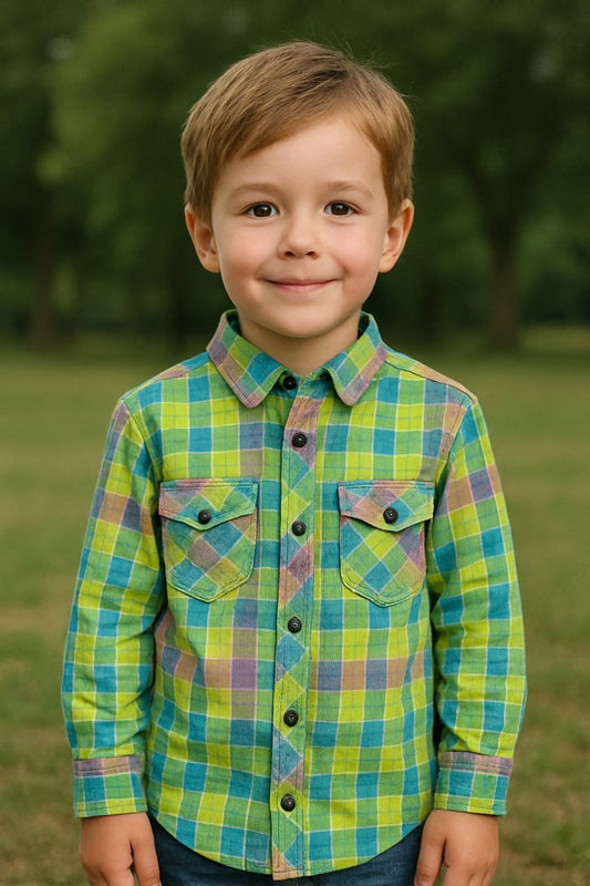 Colour Block Rainbow Casual Shirt
