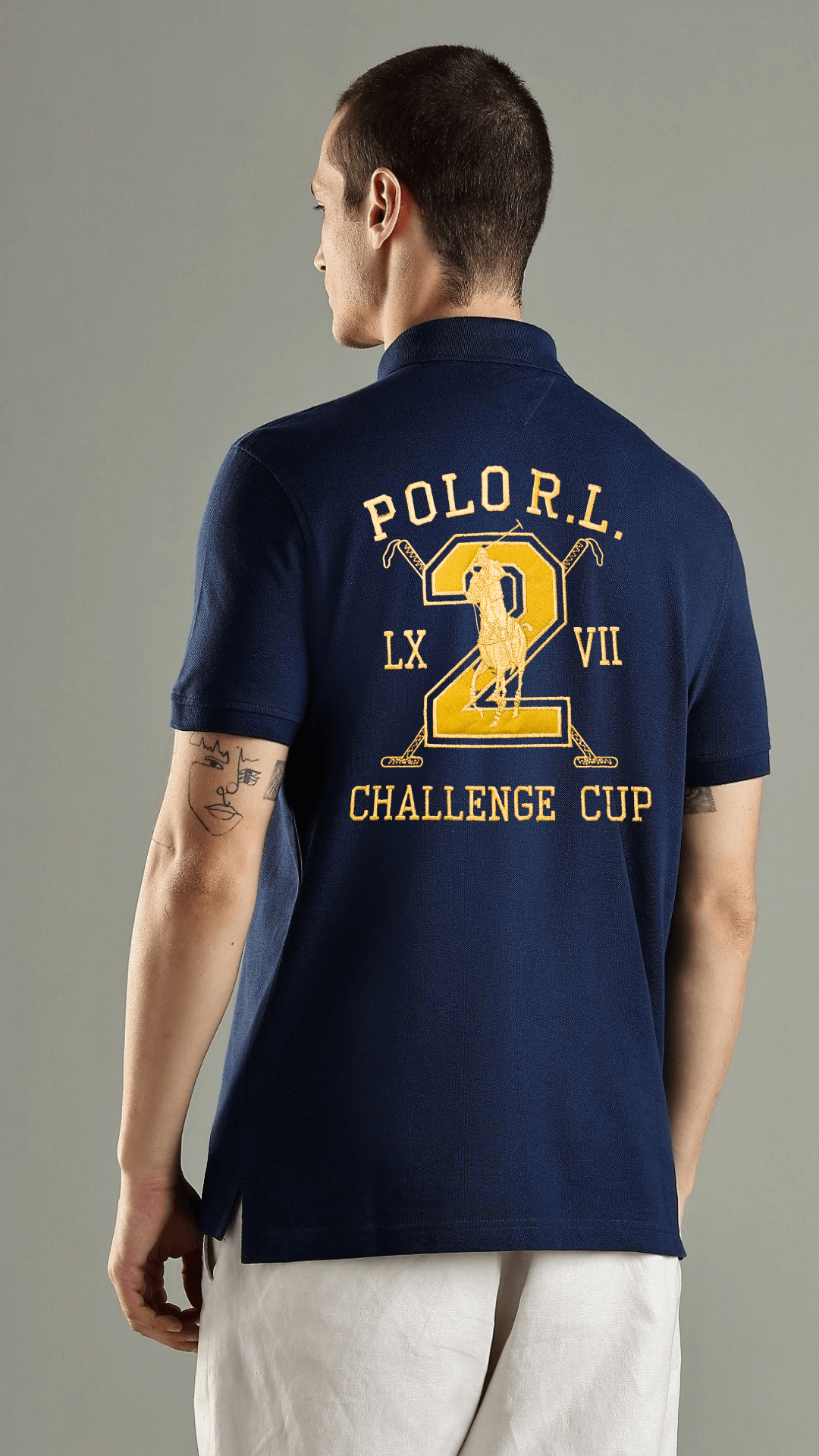 R-Limited Edition Front/Back Embroidery Polo Navy