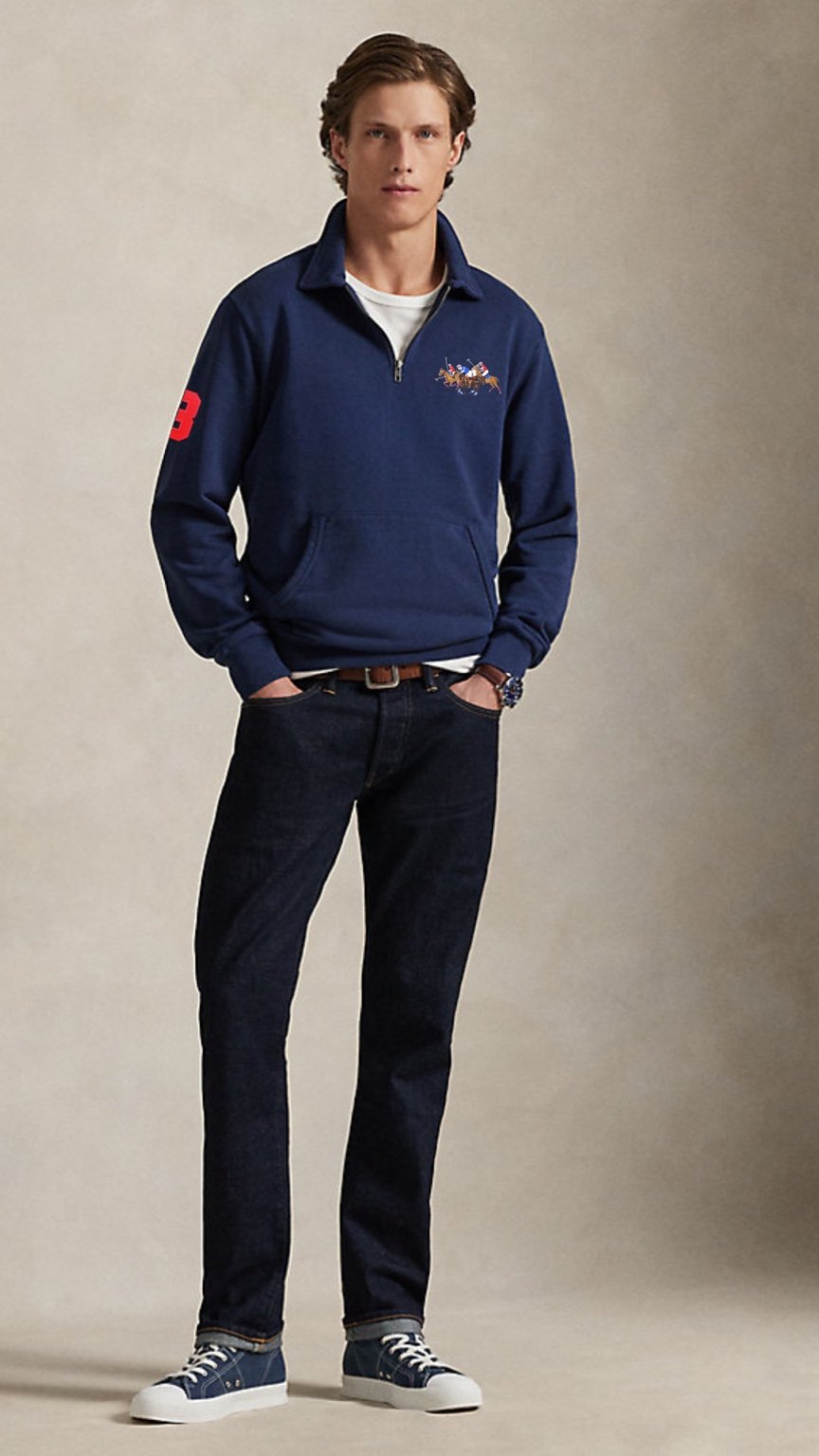 Triple-P Quarter Zipper Blue