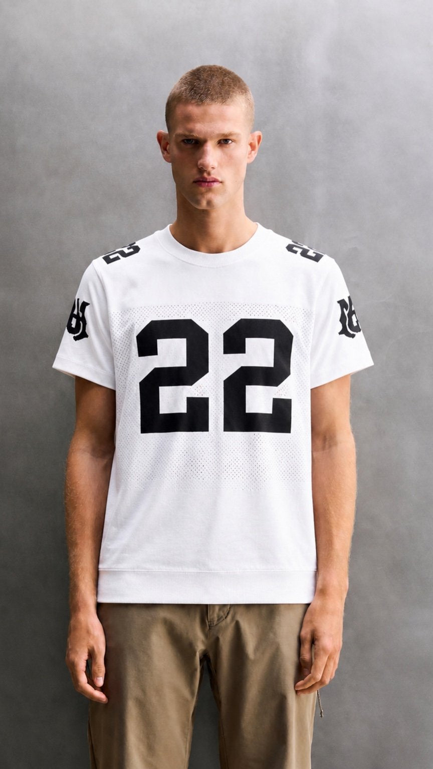 Premium Varsity 22 Mesh Tee – White