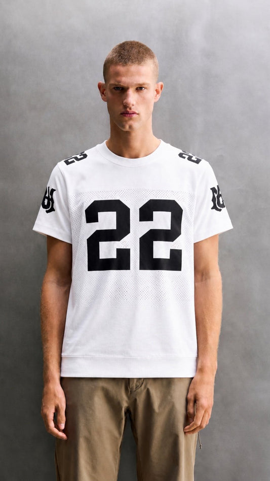 Premium Varsity 22 Mesh Tee – White