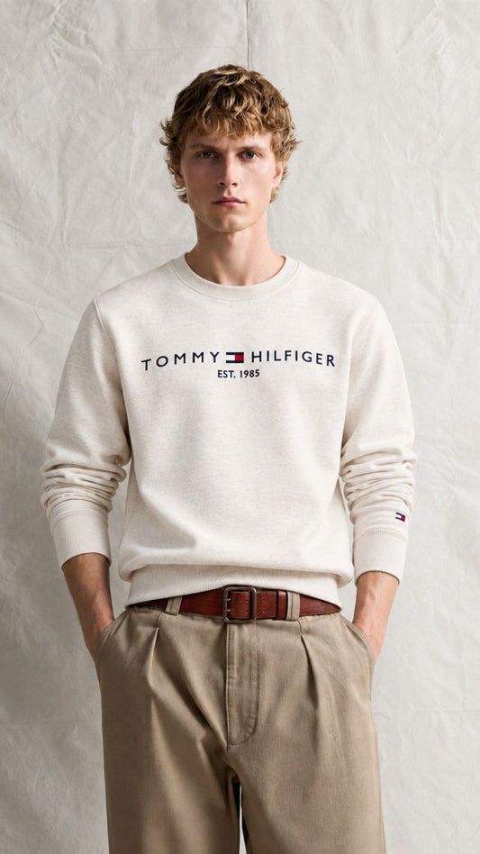 T-Basic Embroidery Sweatshirt Stone