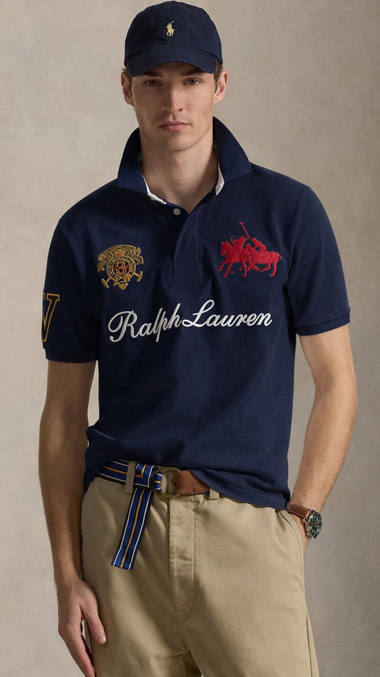 P-Polo Embroidery Shirt Blue