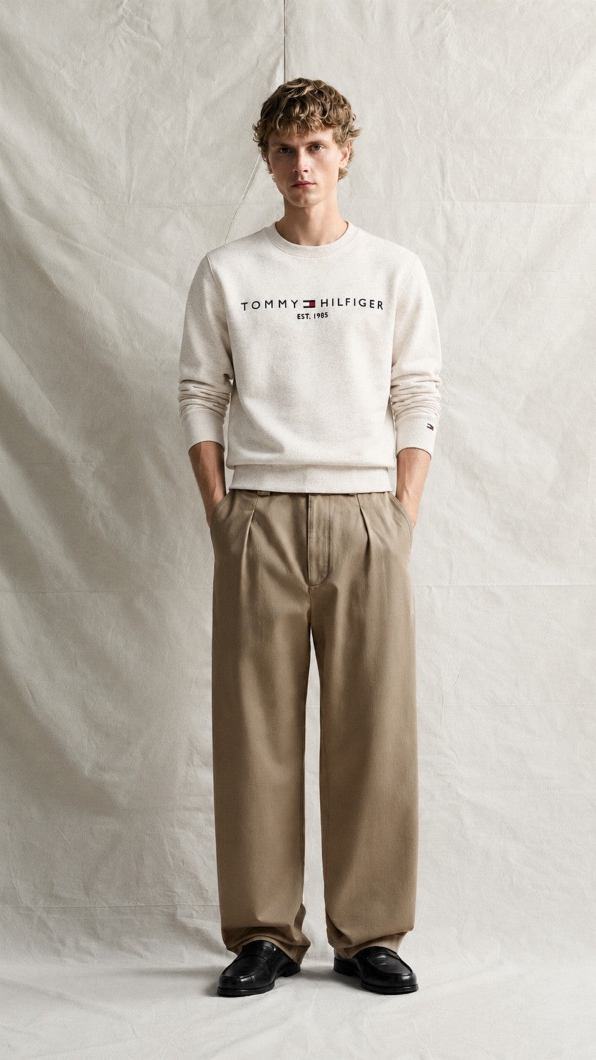 T-Basic Embroidery Sweatshirt Stone