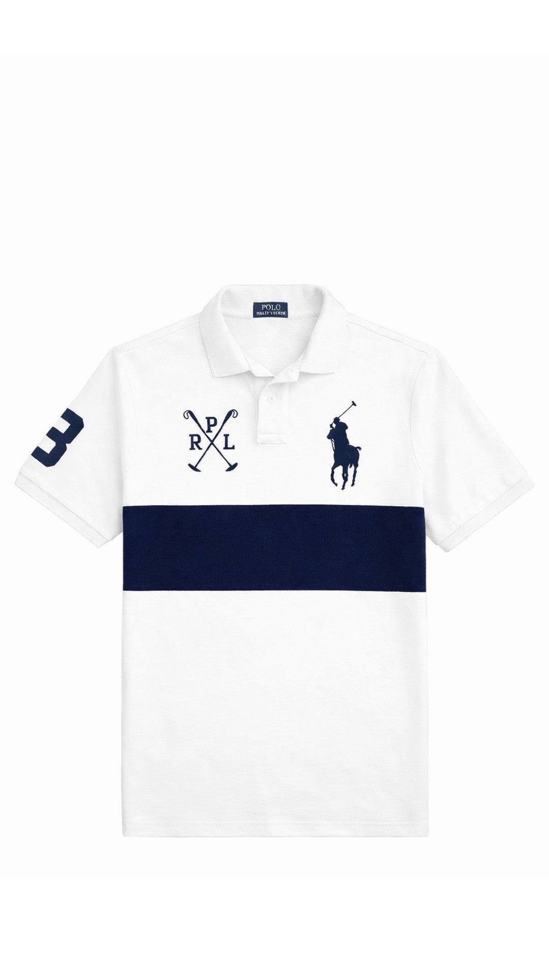 White Premium Polo– Classic Stripe Edition