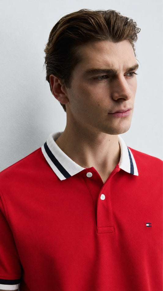 Premium Red Drop Needle Polo