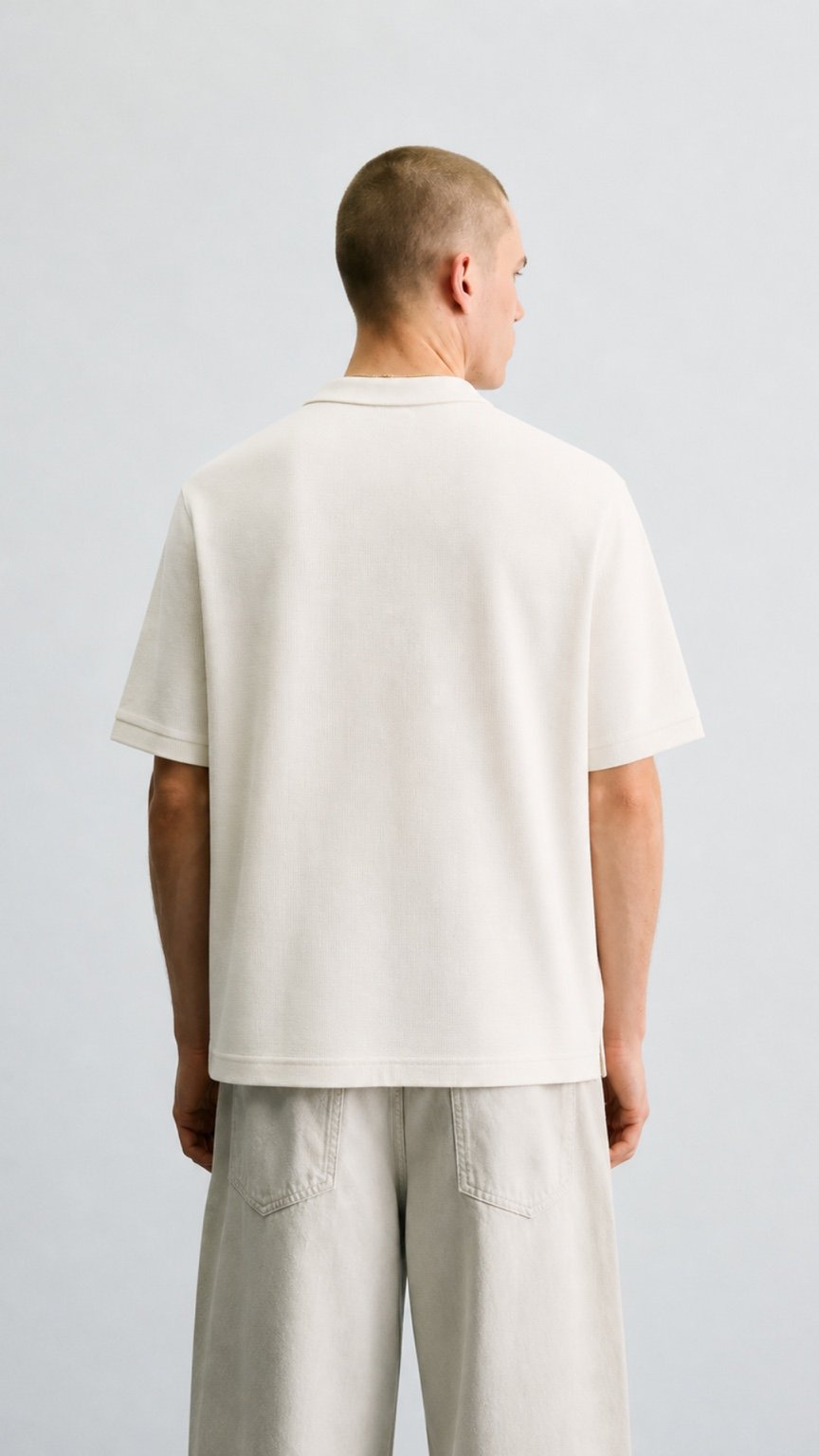 Signature Colorblock Zip Polo –Stone