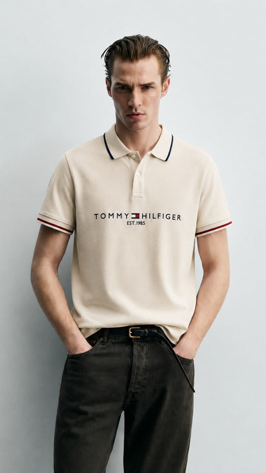 Signature Embroidered T-Polo Stone