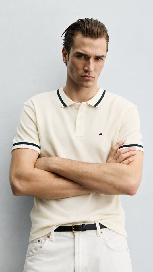 Premium Off-White Drop Needle Polo