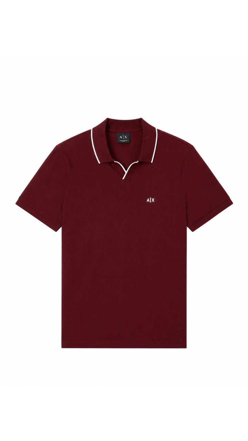 A-Essential Cherry Tipped J-Neck Polo Shirt