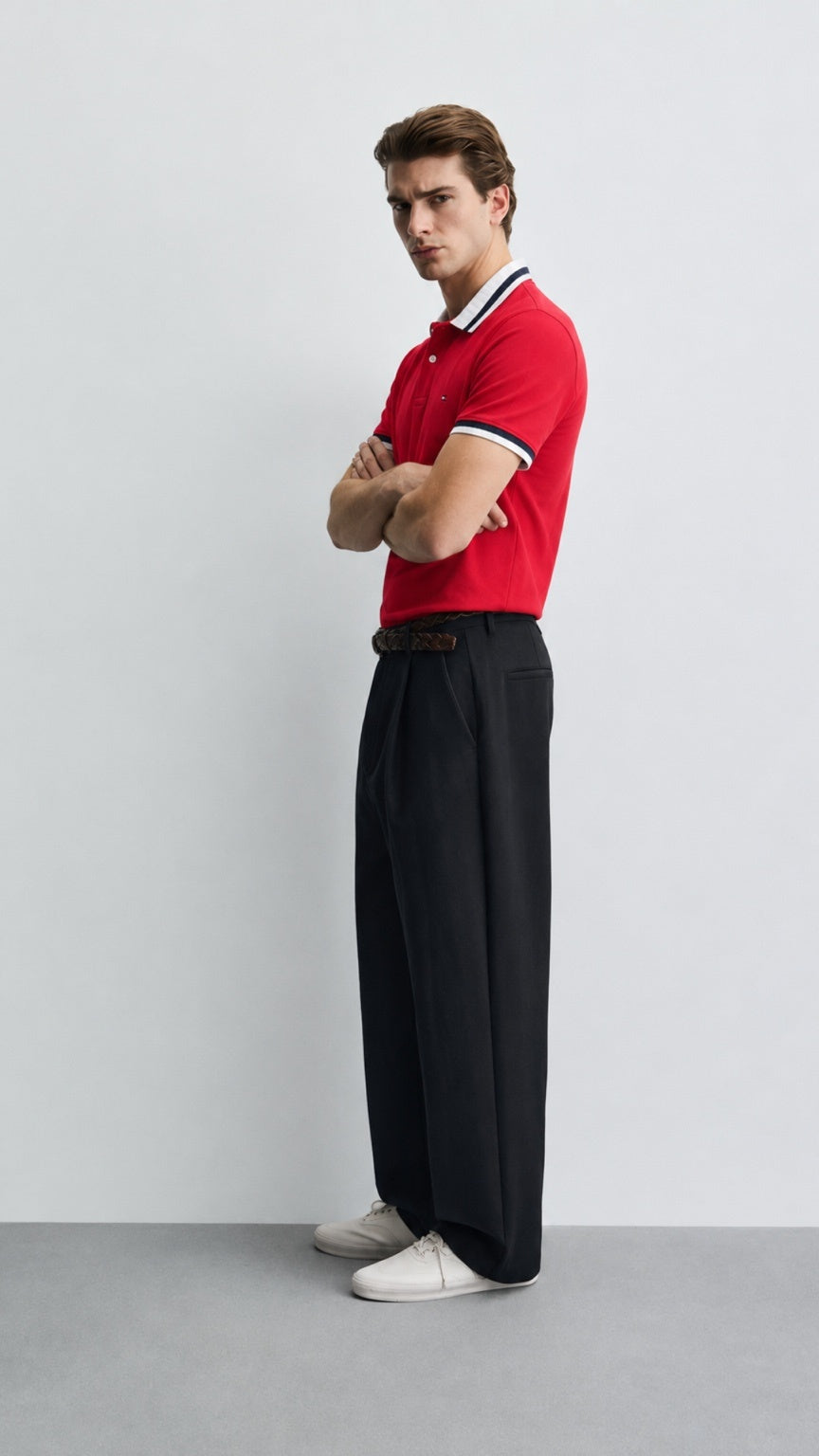 Premium Red Drop Needle Polo