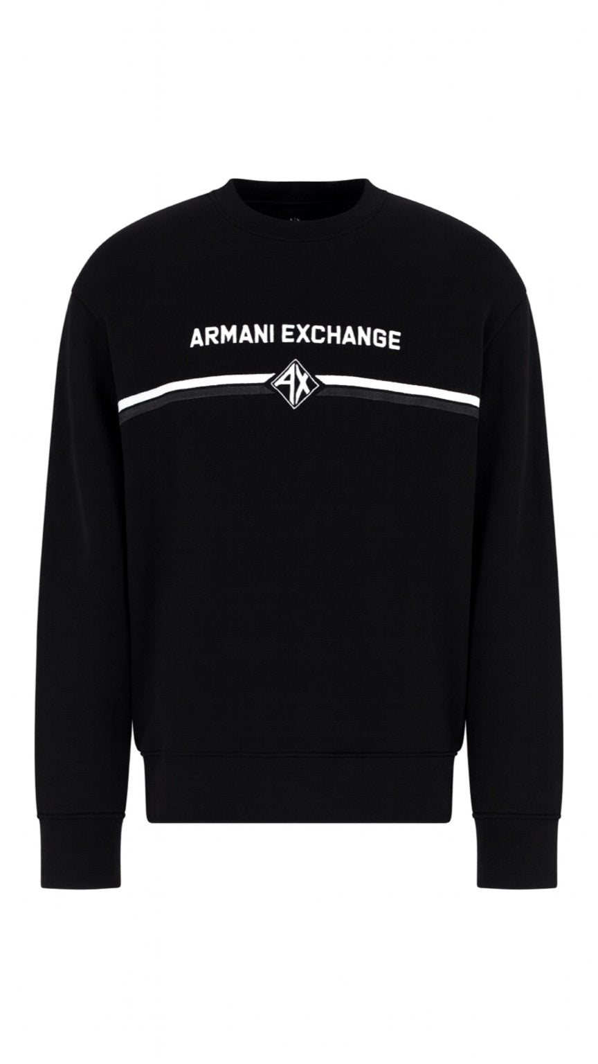 Black Armani Exchange sweatshirt on a white background