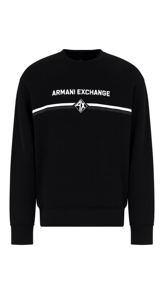 Black Armani Exchange sweatshirt on a white background