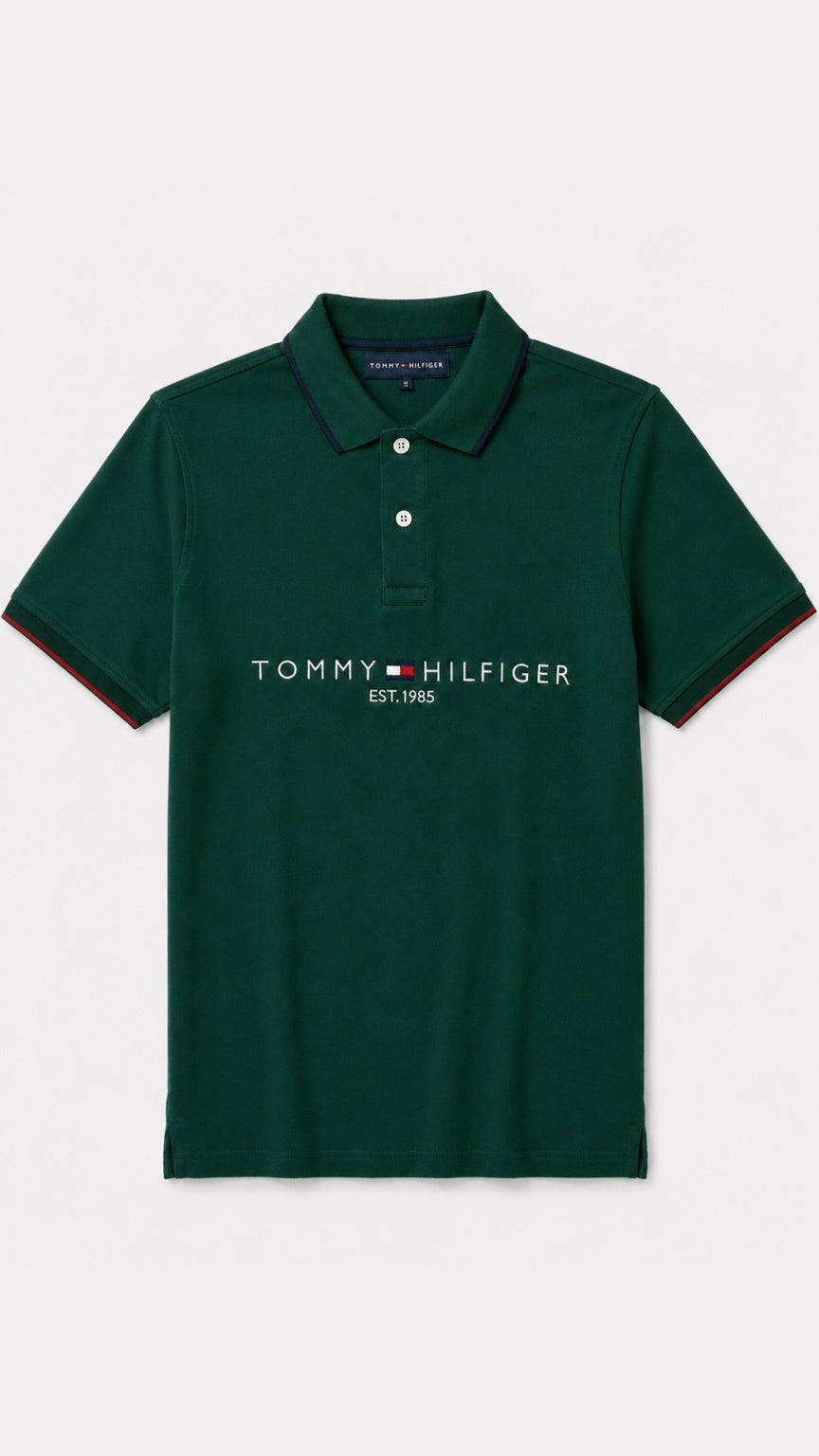 Signature Embroidered T-Polo Green