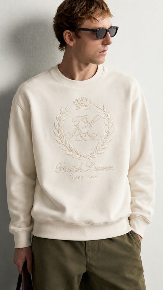 RL-Regular Fit Embroidered Sweatshirt Stone