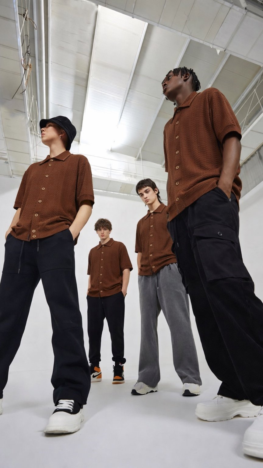 Classic Burnt Cinnamon Chevron Knit Polo