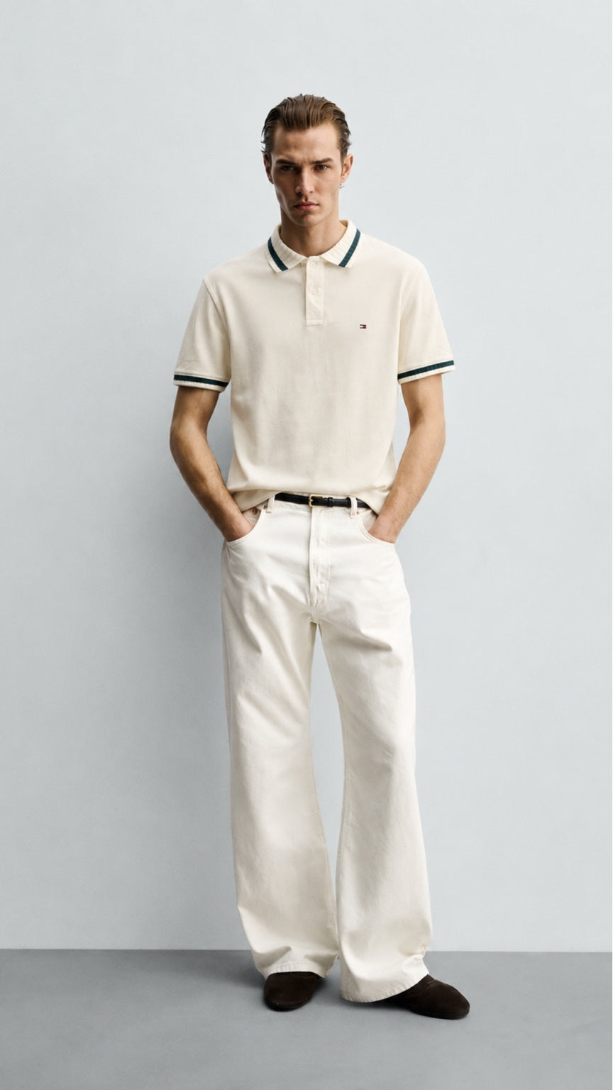 Premium Off-White Drop Needle Polo