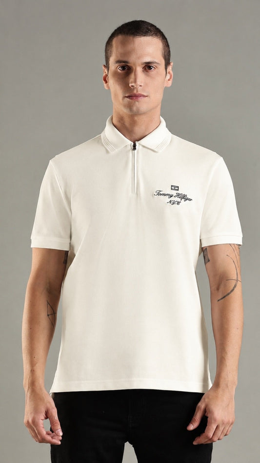 T-Stone Crest Zip Polo