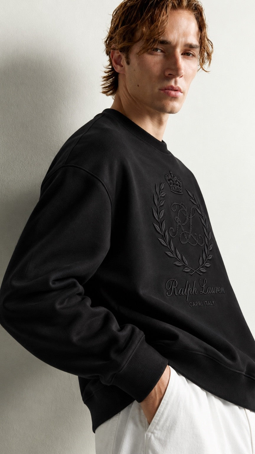 RL-Regular Fit Embroidered Sweatshirt Black